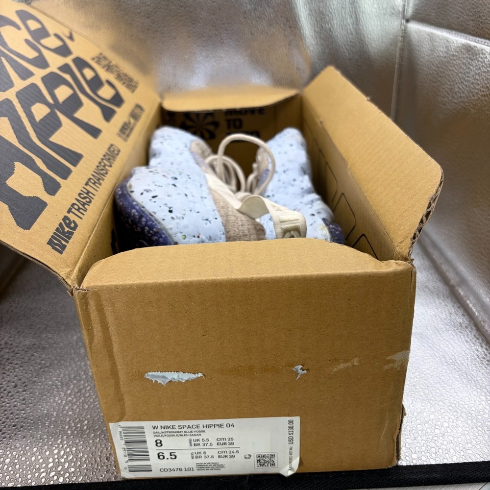 Size 8 Nike Space Hippie 04 Sail Astronomy Blue Womens Athletic Shoes CD3476-101 - Picture 10 of 12